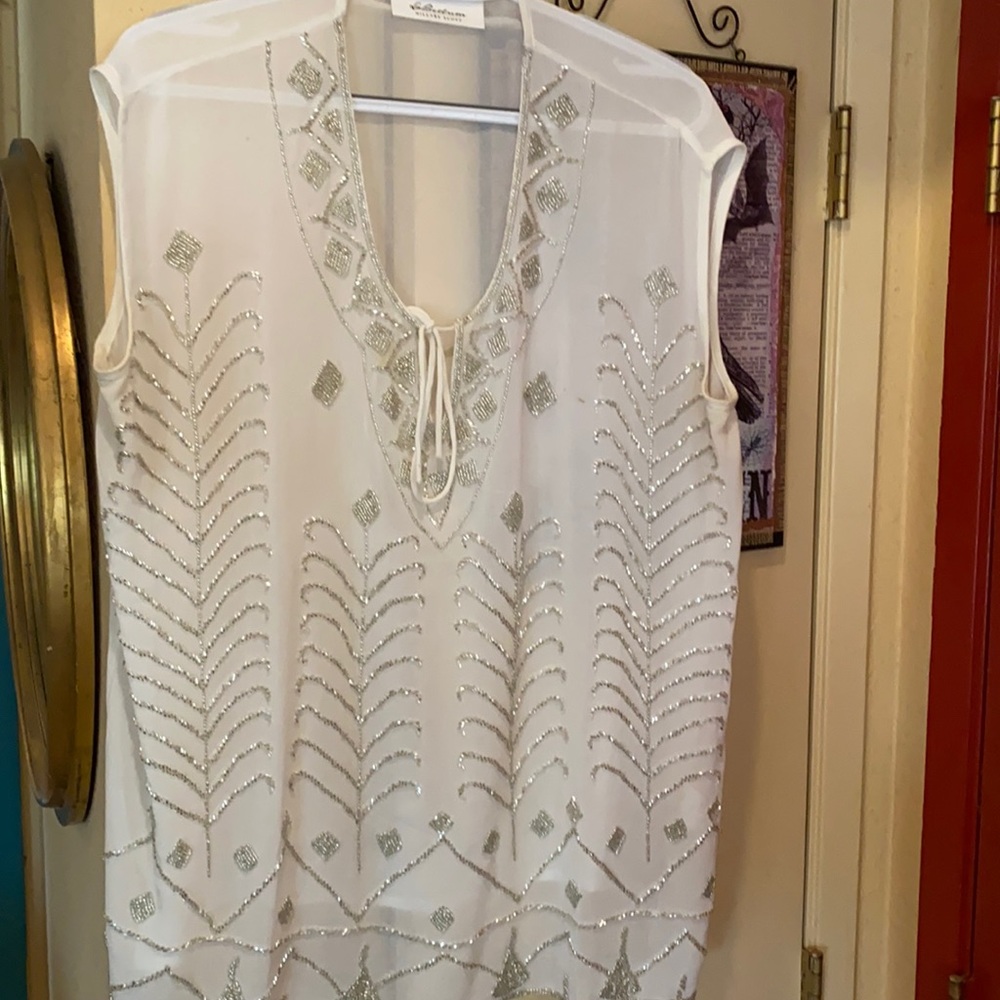 Beautiful beaded sleeveless blouse
